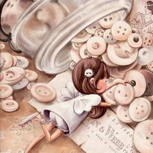 Схема вышивки «пуговичная фея»