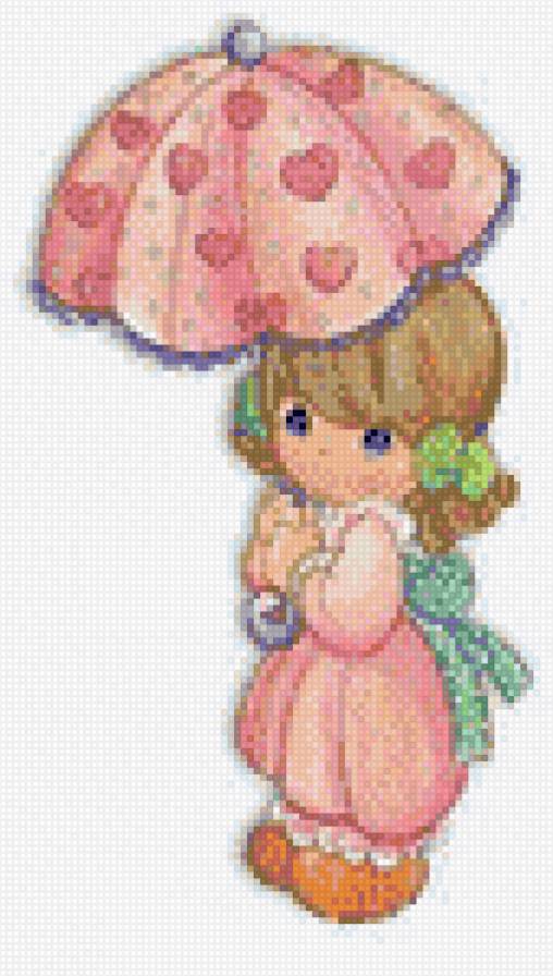 niña con paraguas - para camisetas - предпросмотр