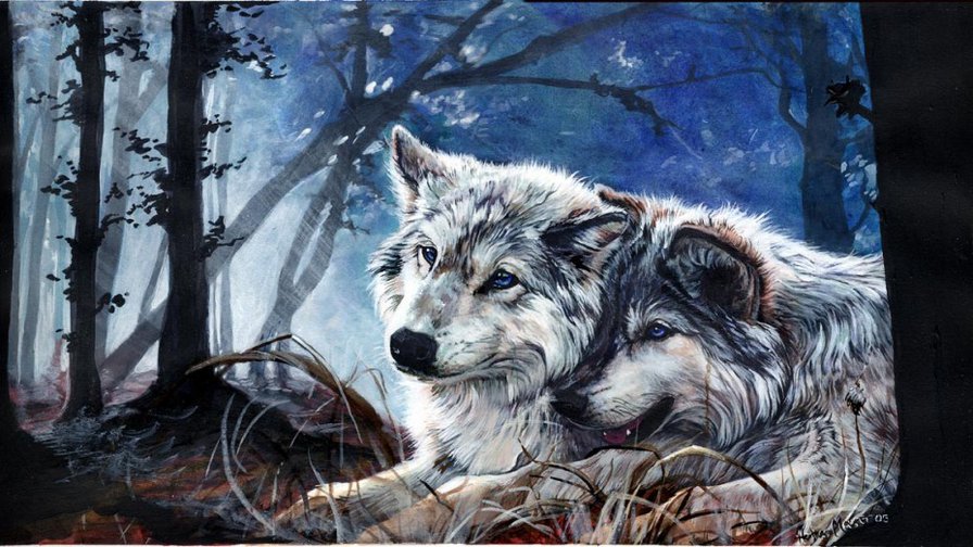 Парочка - пара, верность, сила, волки - оригинал