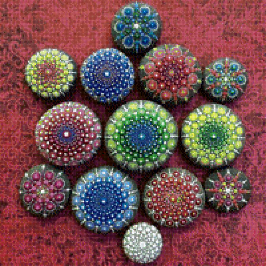 цветные камешки - подушка - предпросмотр