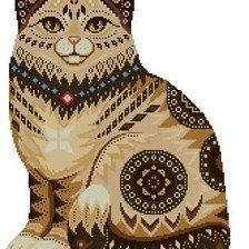 Схема вышивки «кошка-подушка»