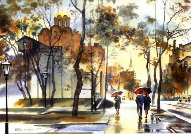 Дождь в городе - города, городской пейзаж, архитектура. - оригинал