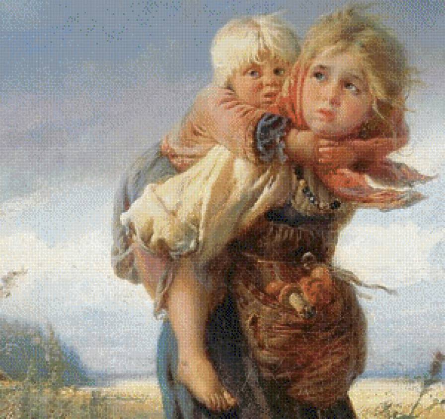 Дети бегут от грозы - лфктина, дети - предпросмотр