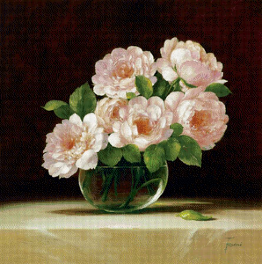 розы в вазе - натюрморт, розы, цветы - предпросмотр