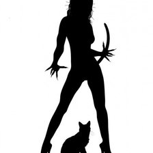 Схема вышивки «женщина кошка»