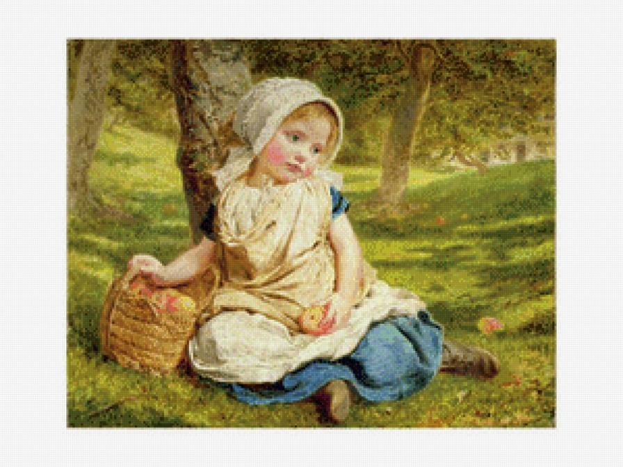 девочка сяблоком - предпросмотр