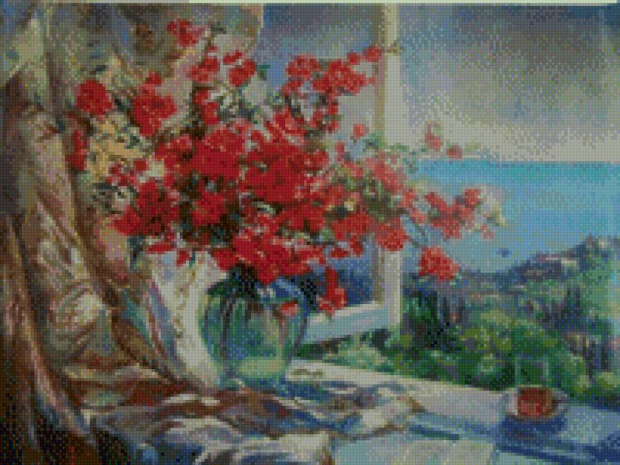 цветы на окне - предпросмотр