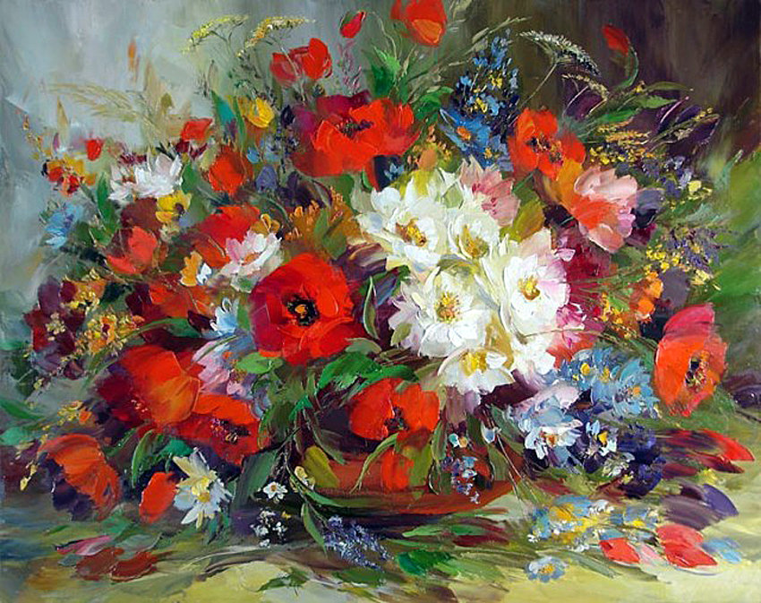 цветы в вазе - оригинал