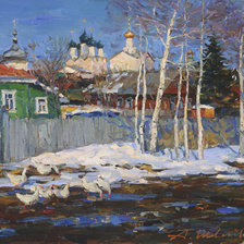 Схема вышивки «деревня»