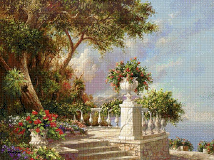 Итальянский пейзаж - море, пейзаж, природа - предпросмотр