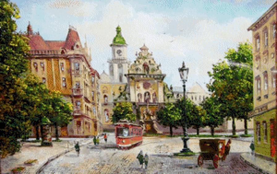 город - город, трамвай, городской пейзаж, улица, вечер - предпросмотр