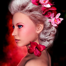 Схема вышивки «Фея с орхидеями»