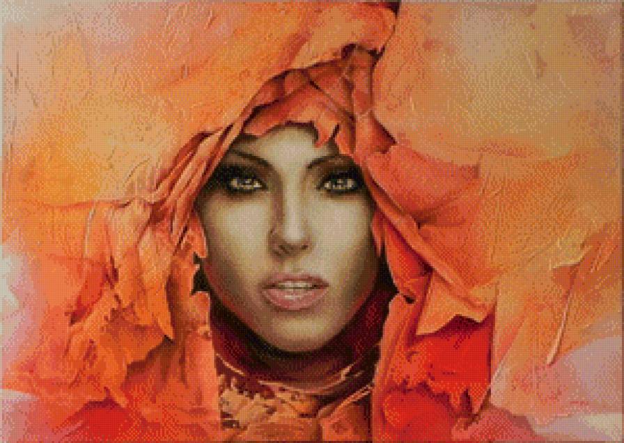 девушка в оранжевом - романтика, девушка, портрет - предпросмотр