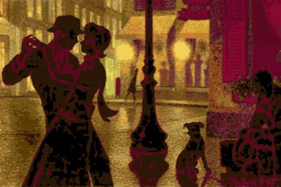 Картина Дениса Нолет - двое, танцы, вечер - предпросмотр