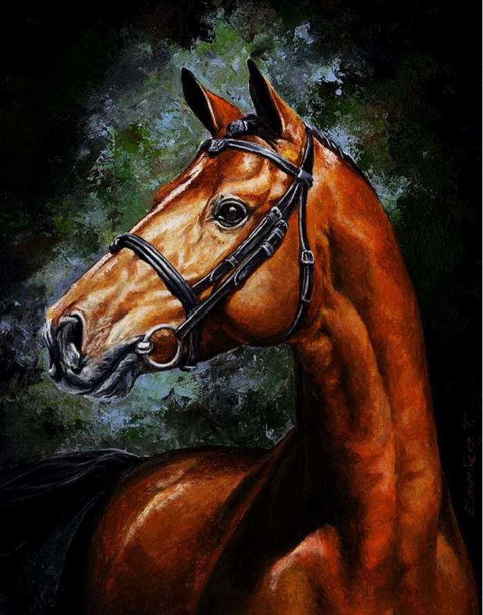 Картина Эмарико Тот - конь - оригинал