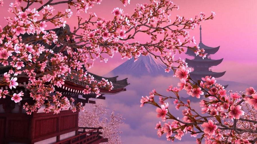 цветы сакуры - пейзаж, япония, сакура - оригинал