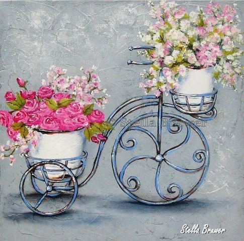 Велосипед - велосипед, цветы, декор - оригинал