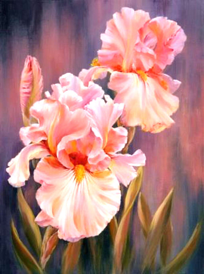 Цветы - живопись, картина, гладиолус, красота - оригинал