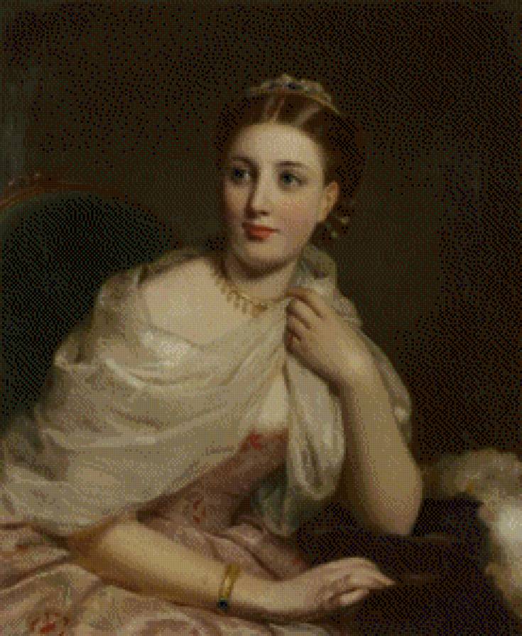 At the opera-James Sant - картина, женщина - предпросмотр