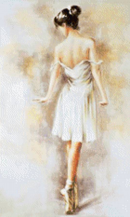 легкость и грация - девушка, танцы, живопись, балет, искусство, картина - предпросмотр