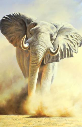 слон - картина, животные, живопись, искусство - оригинал