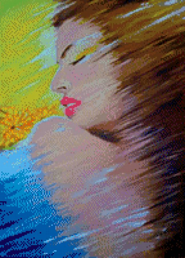 поцелуй солнца - картина, живопись, искусство, девушка - предпросмотр