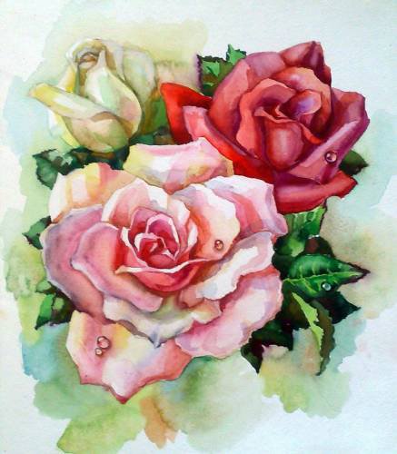 розы любви - живопись, цветы, искусство, картина - оригинал