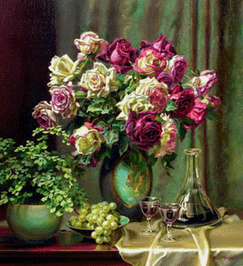 натюрморт с розами - натюрморт с розами - предпросмотр