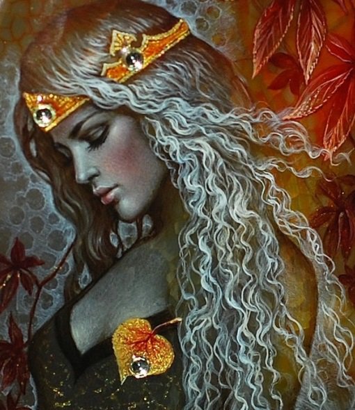 Девушка - девушка, королева, красавица, фэнтези, осень - оригинал