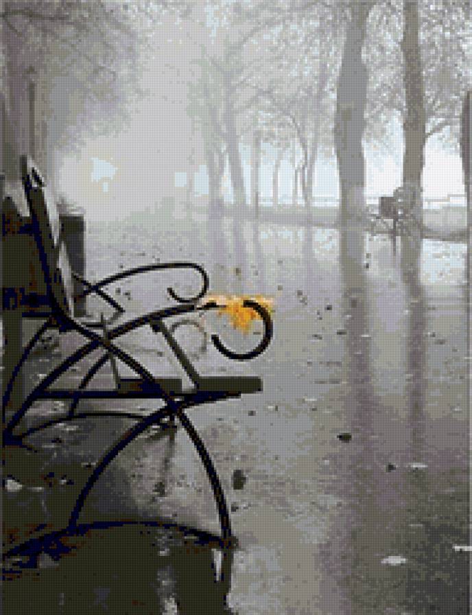 дождь в парке - предпросмотр