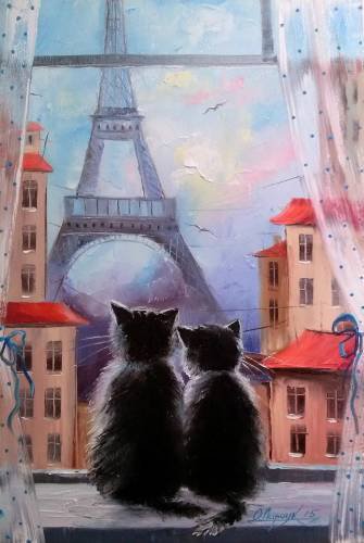 Парижане - искусство, животные, живопись, картина - оригинал