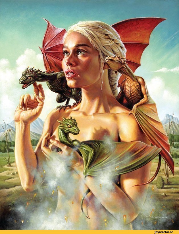 фэнтези - фэнтези, искусство, драконы, девушка, картина, живопись - оригинал