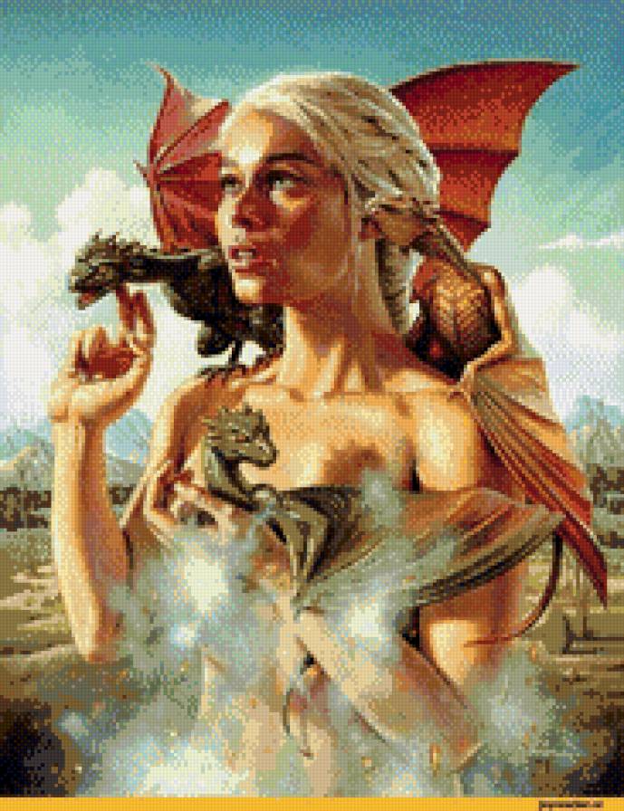 фэнтези - живопись, драконы, картина, искусство, девушка, фэнтези - предпросмотр