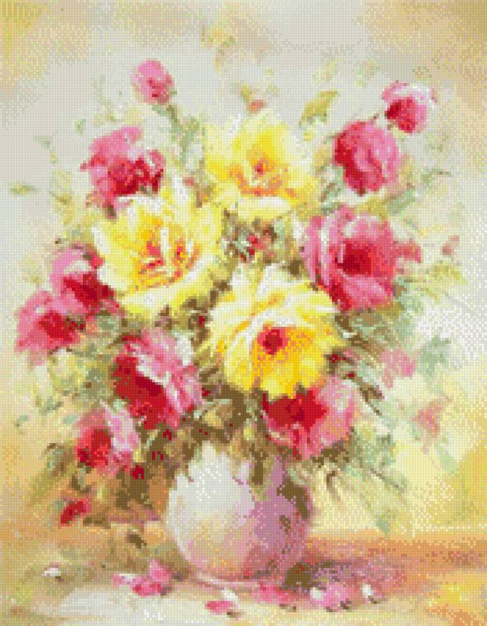 Букет - живопись, искусство, цветы, картина - предпросмотр