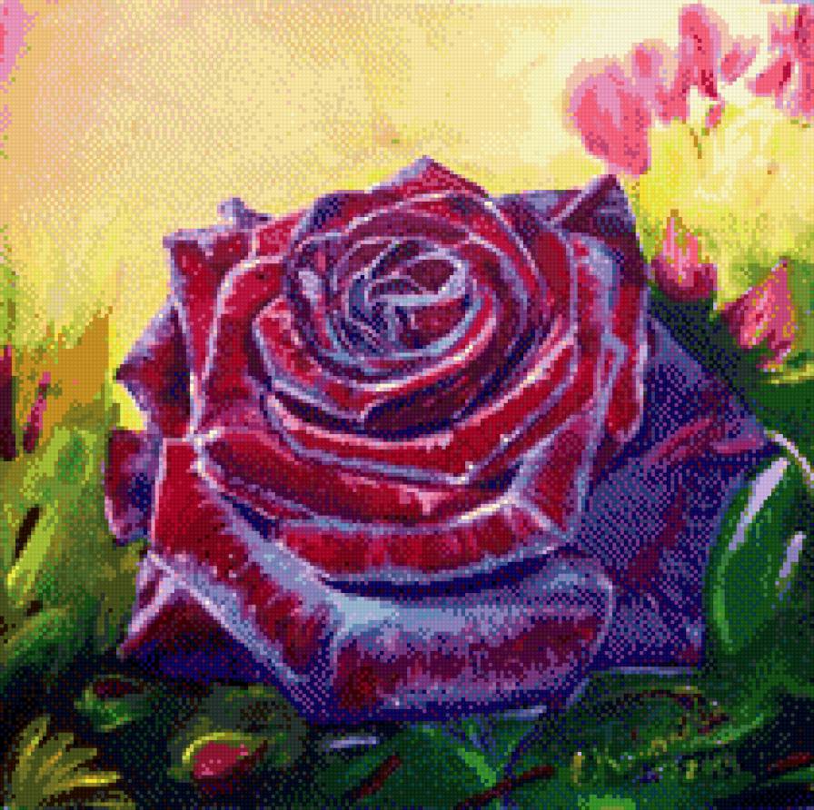 Магический цветок - живопись, цветы, картина, искусство - предпросмотр