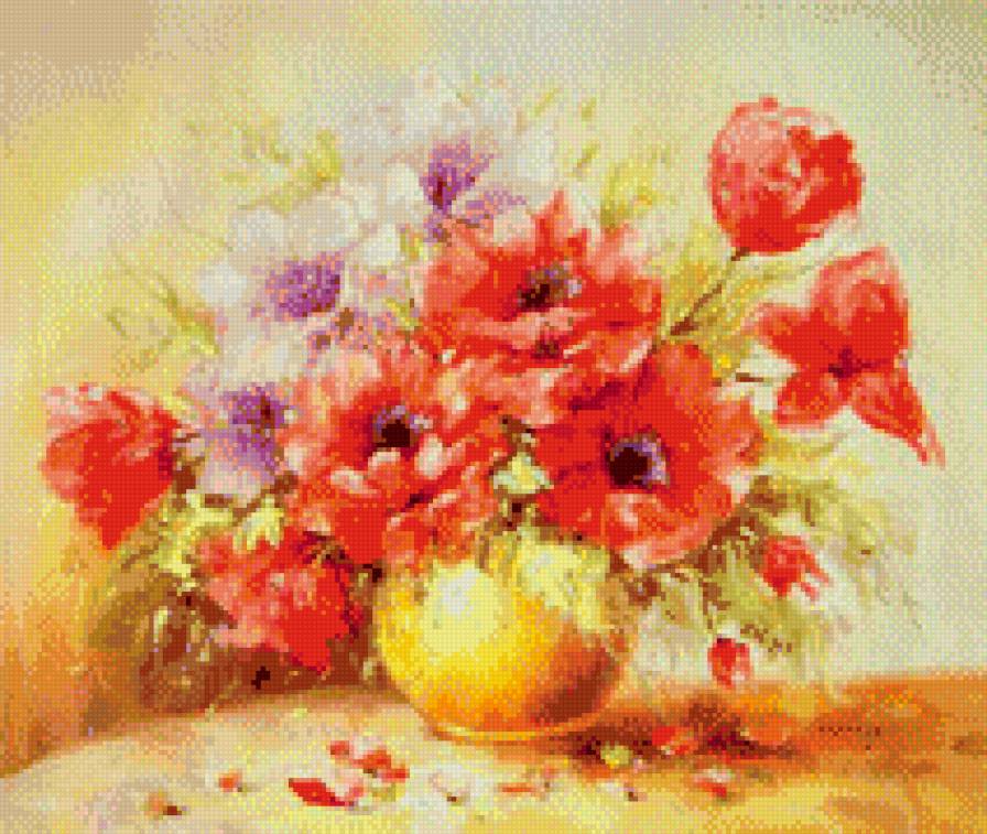 Красивый букет - живопись, искусство, цветы, картина - предпросмотр