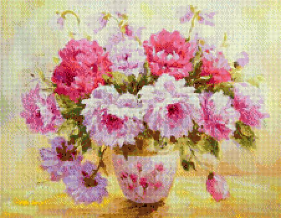 Пионы - живопись, цветы, картина, искусство - предпросмотр