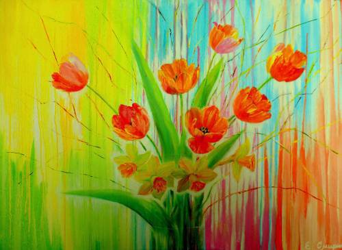 Весенний букет - цветы, искусство, живопись, картина - оригинал