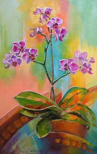 Орхидея - живопись, цветы, картина, искусство - оригинал