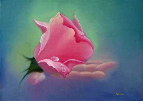 Роза на ладони 2 - разное, картина, живопись, искусство, цветы - оригинал