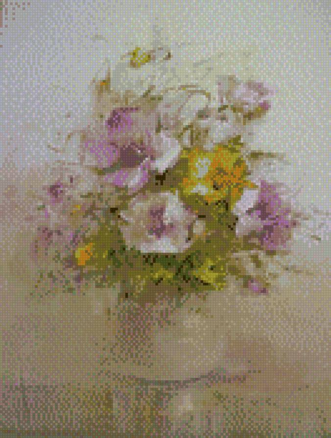 Букет в вазе - ваза, букет, цветы - предпросмотр