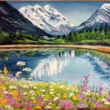 Схема вышивки «Утро в Альпах»