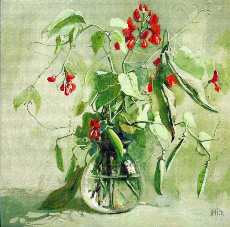 Цветной горошек в вазе - картина павловой, букет, полевые цветы, цветы, ваза - оригинал