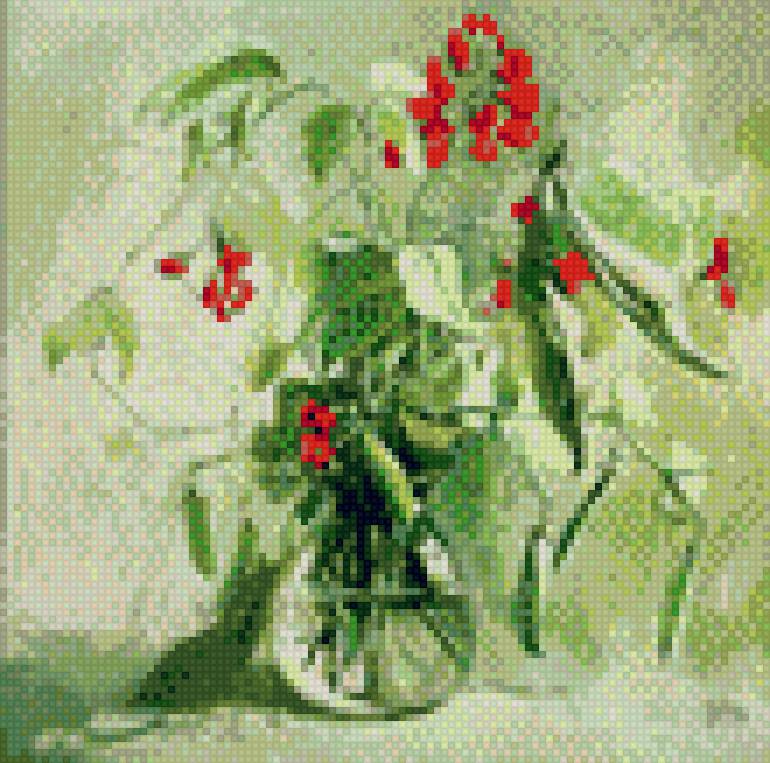 Цветной горошек в вазе - цветы, картина павловой, букет, ваза, полевые цветы - предпросмотр