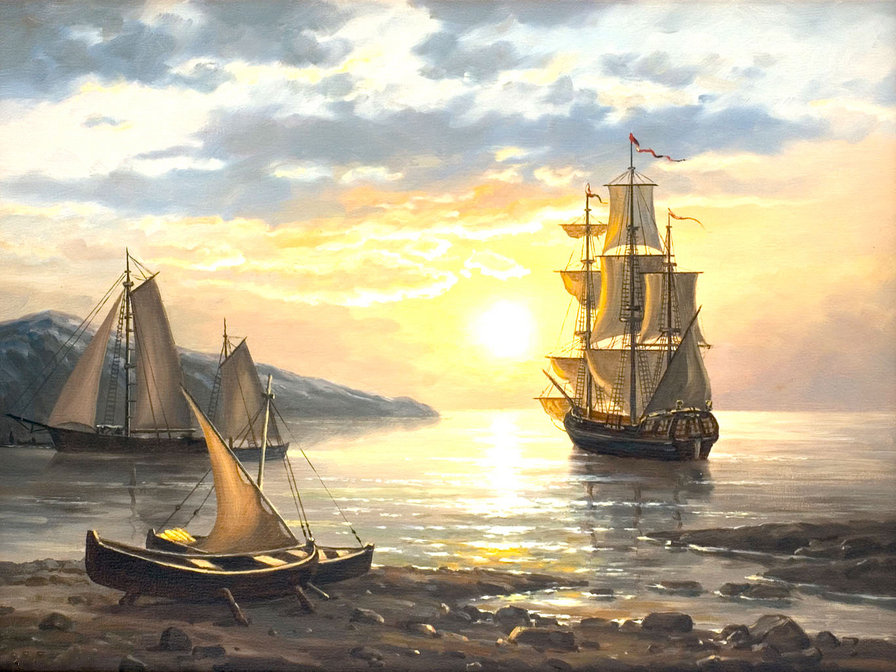 Море - вода, красота, парусник, море - оригинал