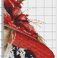 Оригинал схемы вышивки «дама в красной шляпе» (№1059964)