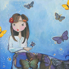 Оригинал схемы вышивки «Butterfly girl» (№1061062)