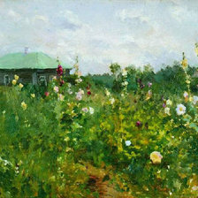 Схема вышивки «Мальвы Константин Коровин»