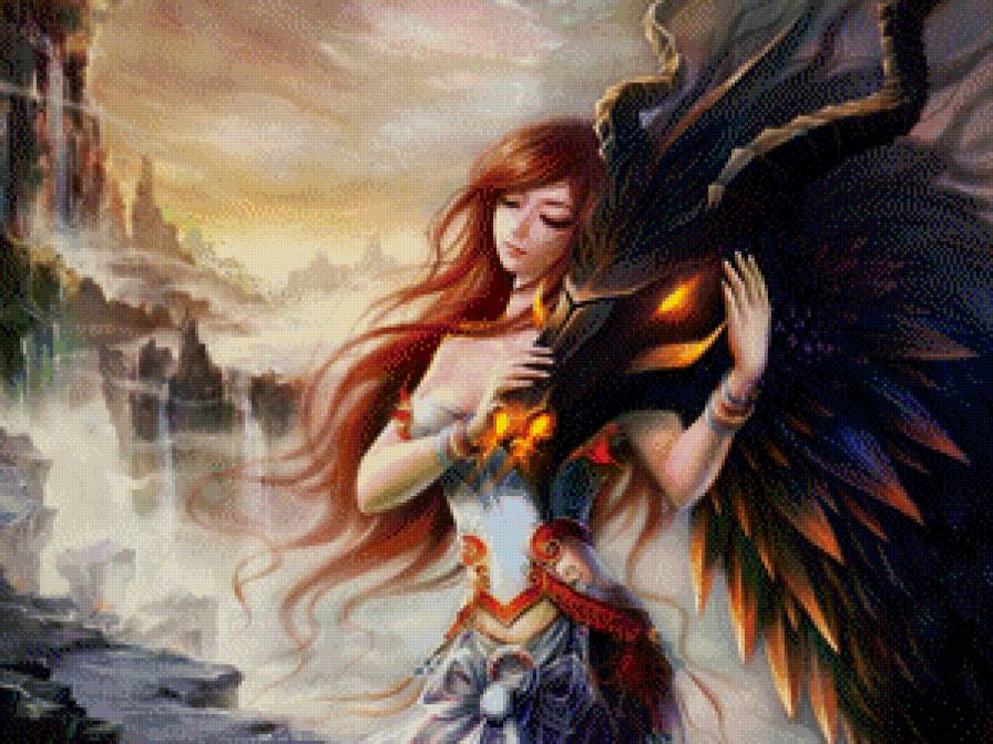 Мой дракон - девушка, дракон, фэнтези - предпросмотр