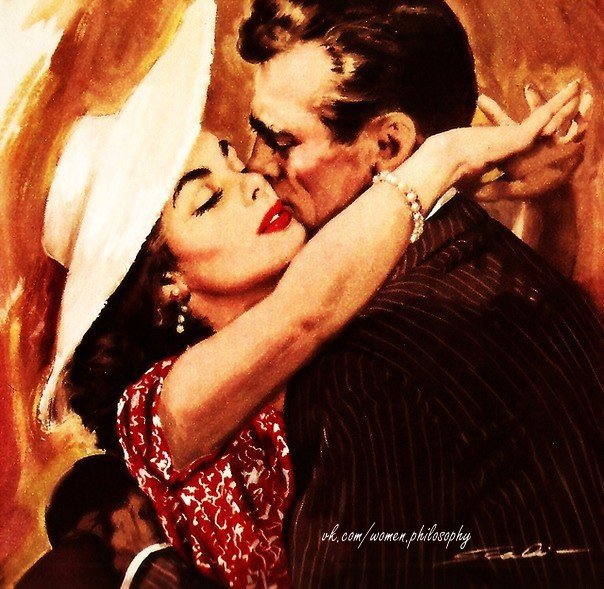 Страсть - поцелуй, девушка, любовь, пара - оригинал